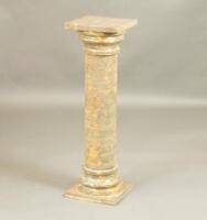 A Victorian grey and liver marble pedestal