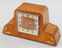 A 1930s mahogany mantel clock