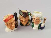 Three miniature character jugs