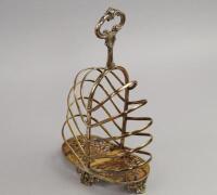 A Victorian silver plated ten division toast rack