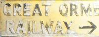 Great Orme Railway. Cast metal railway sign with relief lettering