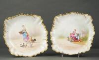 A pair of late 19thC Continental cabinet plates