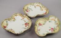 Three Limoges hors d'oeuvres dishes