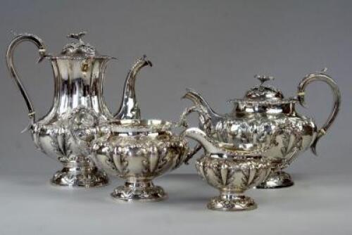 Victorian silver four piece tea and coffee set