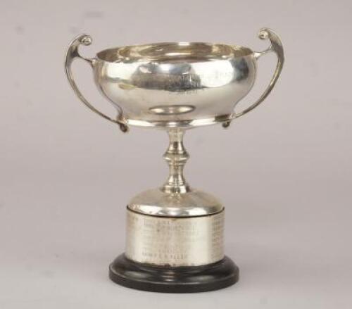 A silver two-handled prize cup for The Bourne Christmas Prize Stock Show