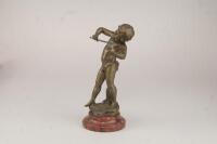 After Moreau. Bronze figure entitled Futur Muisien depicting boy playing two sticks as a violin