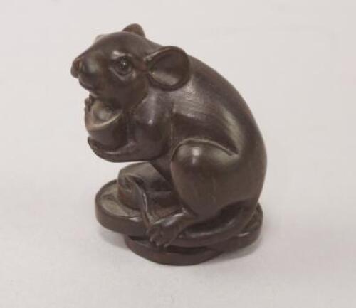 A small treen figure of a mouse