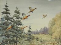 ‡Cecil Thomas Hodgkinson (1895-1979). Pheasants in flight
