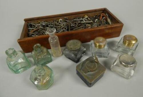 A collection of 19thC and later inkwells