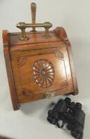 A late Victorian walnut coal scuttle