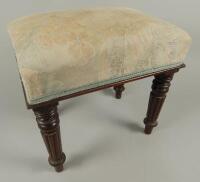 A 19thC mahogany rectangular foot stool
