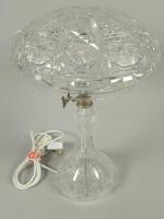 A 20thC cut glass table lamp and shade