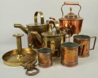 A collection of 19thC and later metal ware