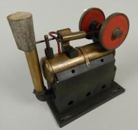 A miniature scale model of a steam engine