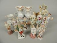 A collection of German porcelain figures etc