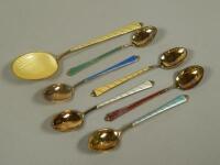 Various gilded and enamelled Scandinavian style spoons