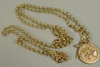 A 9ct gold pendant and chain
