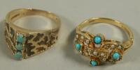 Two 9ct gold dress rings