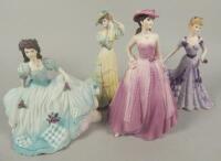 Four Coalport Age of Elegance figures