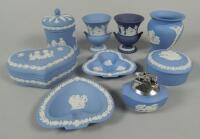 Various items of pale blue Wedgwood Jasperware