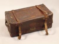 A late 19thC / early 20thC leather suitcase