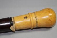 A 19thC ivory topped walking cane