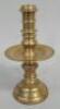 A late 17thC heavy brass pricket candlestick