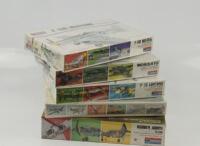 Five model kit aircraft