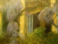 After Piet Bekaert. Shuttered window with wisteria