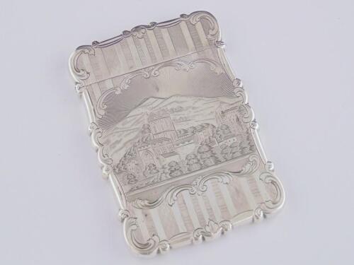 A Victorian silver Castle topped card case