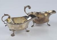 Two George V silver sauce boats