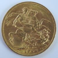 An Edward VII gold sovereign