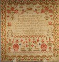 A Victorian motto and pictorial sampler by Maria Backhouse