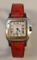 A ladies Cartier stainless steel and yellow metal watch