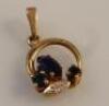 A Continental yellow metal diamond and sapphire jewellery set - 2