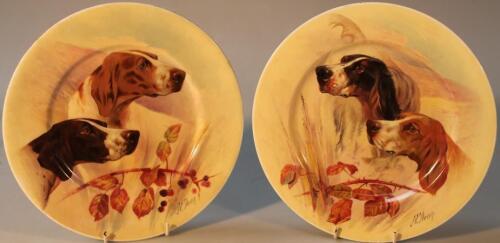 A pair of Coalport cabinet plates painted by James Edwin Dean