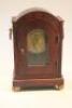 A Regency mahogany and brass inlaid mantel clock and stand - 4