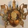 A Chinese gilt metal hanging wall mask - 2