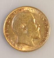 An Edwardian gold half sovereign