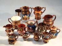 A quantity of mid 19thC and later copper lustreware