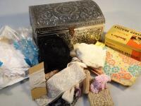 A collection of lace trim and sewing effects