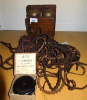 A quantity of various early 20thC telephone cabling