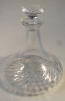 A cut glass ship's decanter