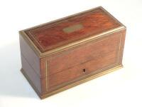 A 19thC rosewood metal bound tea canister