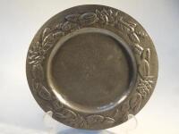 A mid 20thC Arts & Crafts pewter charger