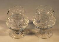 A cased pair of hand crafted lead crystal brandy balloons