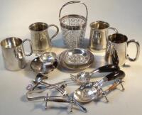 A matched pair of Tudric pewter tankards