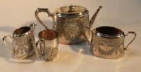 An early 20thC silver plated three piece tea service