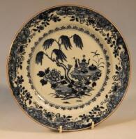 A 18thC Chinese export blue and white plate