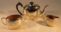 A Victorian silver three piece tea service